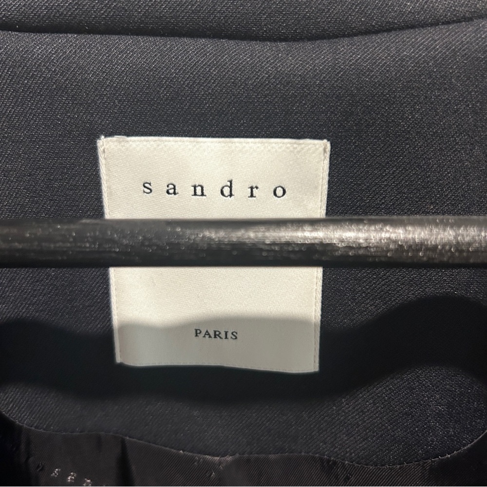 Sandro cropped Military Navy Blazer - Picture 3 of 10